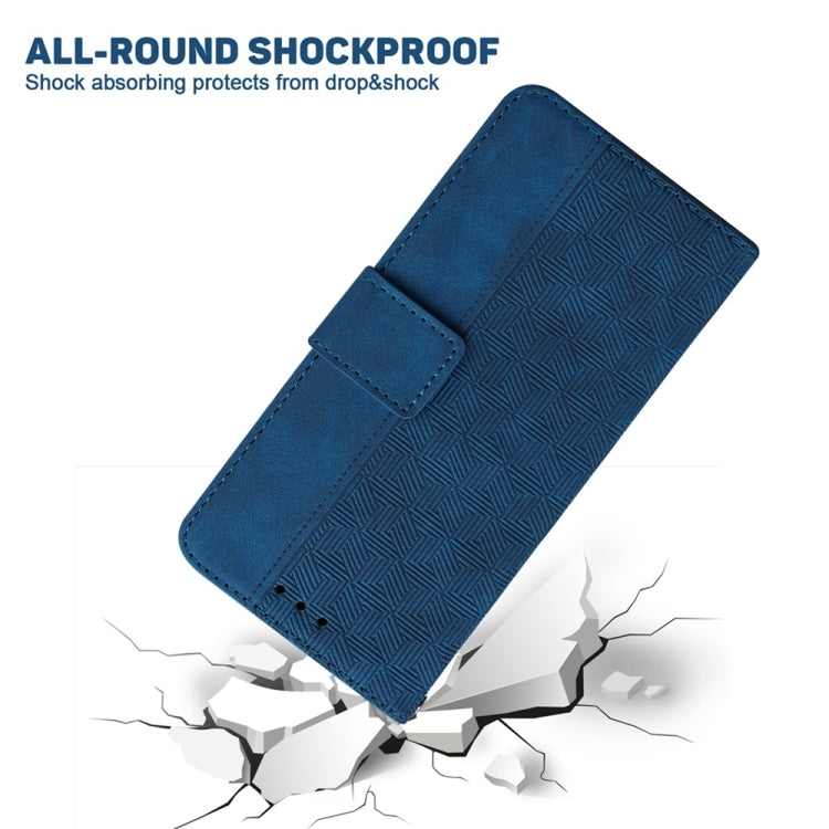 For Samsung Galaxy S25 5G Geometric Embossed Leather Phone Case(Blue) - Galaxy S25 5G Cases by PMC Jewellery | Online Shopping South Africa | PMC Jewellery | Buy Now Pay Later Mobicred