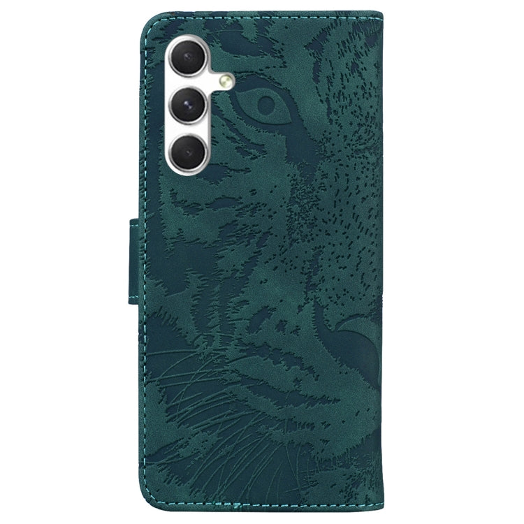 For Samsung Galaxy S25 5G Tiger Embossing Pattern Flip Leather Phone Case(Green) - Galaxy S25 5G Cases by PMC Jewellery | Online Shopping South Africa | PMC Jewellery | Buy Now Pay Later Mobicred