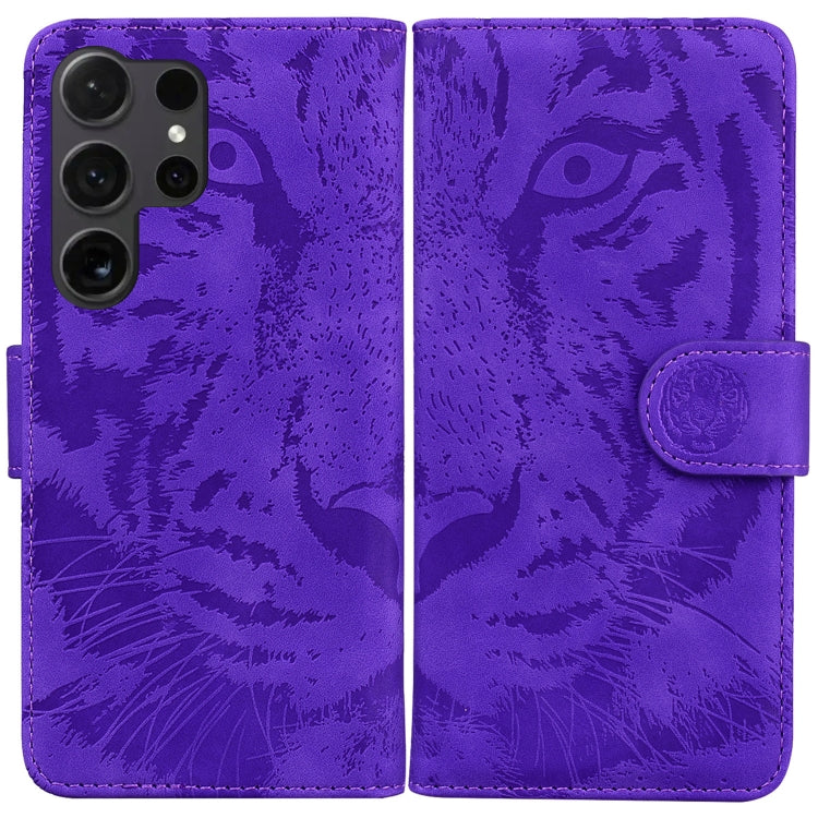 For Samsung Galaxy S25 Ultra 5G Tiger Embossing Pattern Flip Leather Phone Case(Purple) - Galaxy S25 Ultra 5G Cases by PMC Jewellery | Online Shopping South Africa | PMC Jewellery | Buy Now Pay Later Mobicred