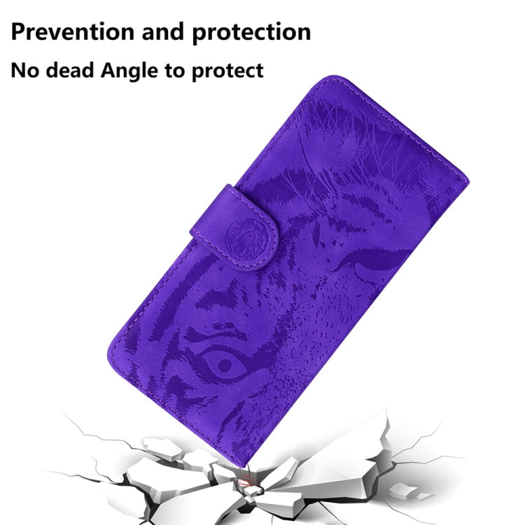 For Samsung Galaxy S25 Ultra 5G Tiger Embossing Pattern Flip Leather Phone Case(Purple) - Galaxy S25 Ultra 5G Cases by PMC Jewellery | Online Shopping South Africa | PMC Jewellery | Buy Now Pay Later Mobicred