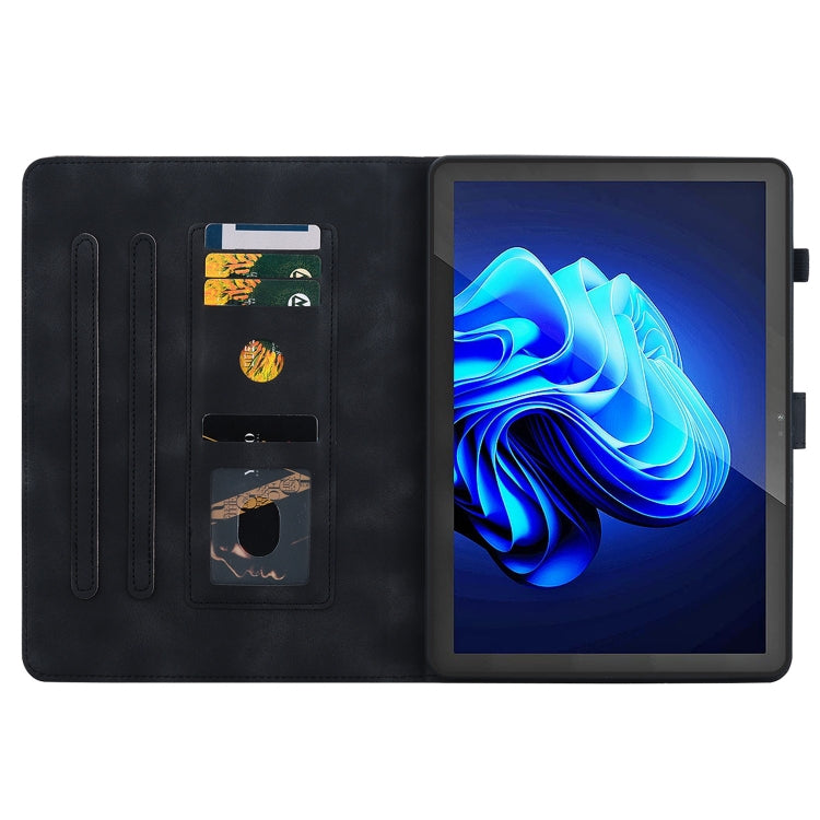 For itel Pad One 10.1 Lily Embossed Leather Tablet Case(Black) - Others by PMC TechLife | Online Shopping South Africa | PMC TechLife | Buy Now Pay Later Mobicred