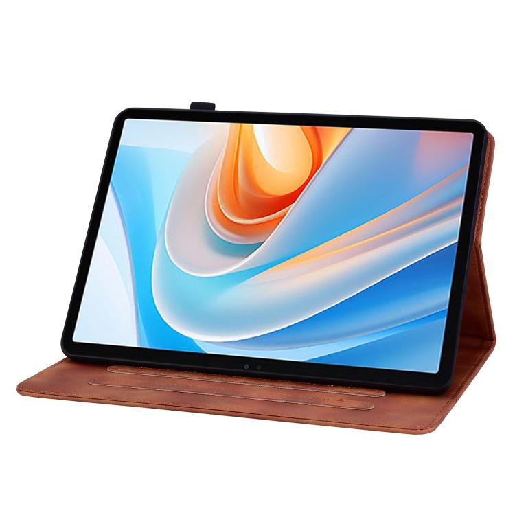 For itel VistaTab 30 Lily Embossed Leather Tablet Case(Brown) - Others by PMC TechLife | Online Shopping South Africa | PMC TechLife | Buy Now Pay Later Mobicred