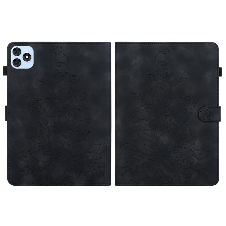 For itel VistaTab 30 Lily Embossed Leather Tablet Case(Black) - Others by PMC TechLife | Online Shopping South Africa | PMC TechLife | Buy Now Pay Later Mobicred