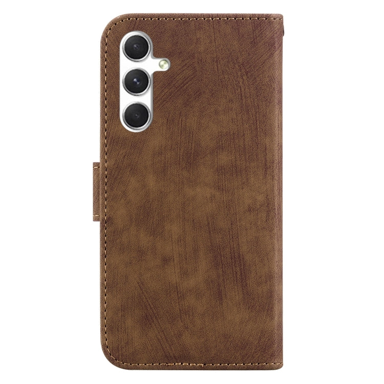 For Samsung Galaxy S25 5G Little Tiger Embossed Leather Phone Case(Brown) - Galaxy S25 5G Cases by PMC Jewellery | Online Shopping South Africa | PMC Jewellery | Buy Now Pay Later Mobicred