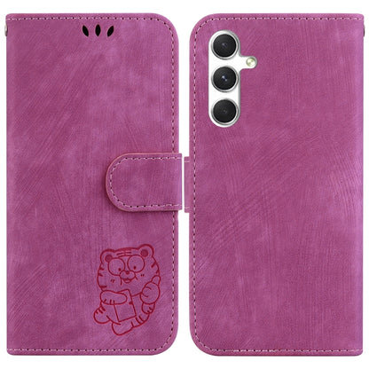 For Samsung Galaxy S25+ 5G Little Tiger Embossed Leather Phone Case(Rose Red) - Galaxy S25+ 5G Cases by PMC Jewellery | Online Shopping South Africa | PMC Jewellery | Buy Now Pay Later Mobicred