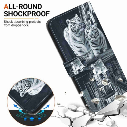 For Samsung Galaxy S25+ 5G Crystal Texture Colored Drawing Leather Phone Case(Cat Tiger Reflection) - Galaxy S25+ 5G Cases by PMC Jewellery | Online Shopping South Africa | PMC Jewellery | Buy Now Pay Later Mobicred