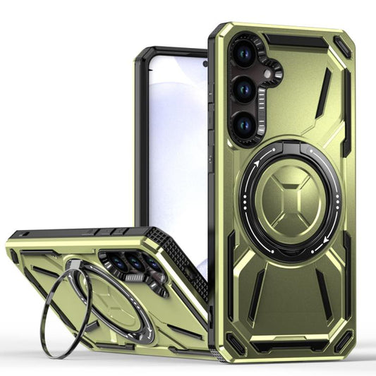 For Samsung Galaxy S25+ 5G Armor II Series MagSafe Magnetic Holder Phone Case(Army Green) - Galaxy S25+ 5G Cases by PMC Jewellery | Online Shopping South Africa | PMC Jewellery | Buy Now Pay Later Mobicred