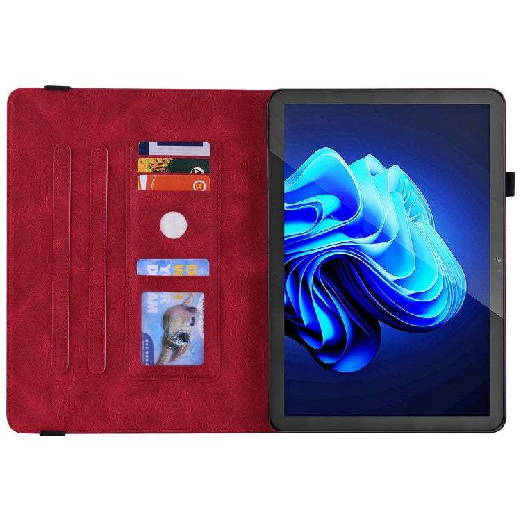 For itel Pad One 10.1 Butterfly Flower Embossed Leather Tablet Case(Red) - Others by PMC TechLife | Online Shopping South Africa | PMC TechLife | Buy Now Pay Later Mobicred