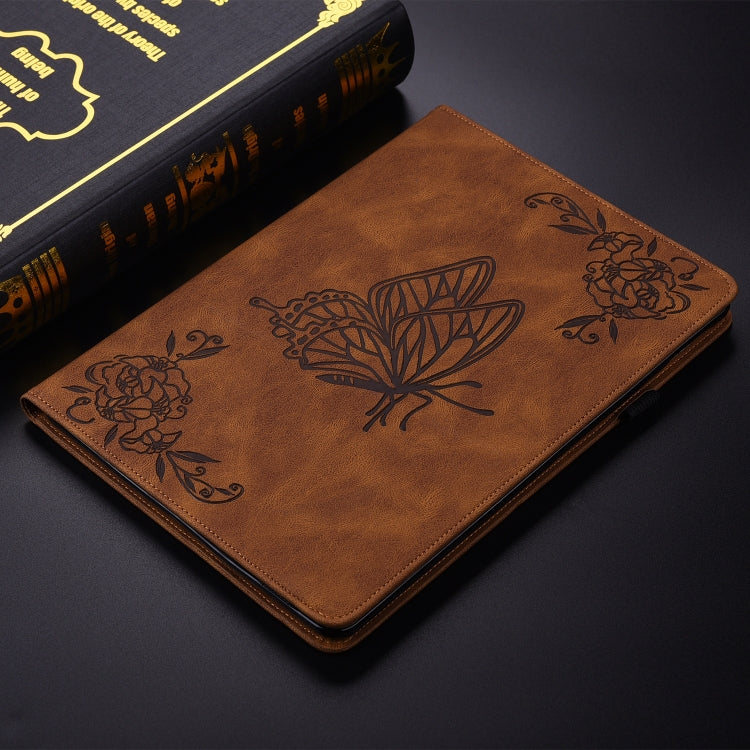 For Huawei MatePad SE 11 2024 Butterfly Flower Embossed Leather Tablet Case(Brown) - Huawei by PMC Jewellery | Online Shopping South Africa | PMC Jewellery | Buy Now Pay Later Mobicred