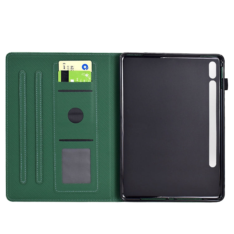 For Samsung Galaxy Tab S9 / S9 FE Solid Color Fiber Texture Smart Tablet Leather Case(Green) - Galaxy Tab S9 Cases by PMC Jewellery | Online Shopping South Africa | PMC Jewellery | Buy Now Pay Later Mobicred