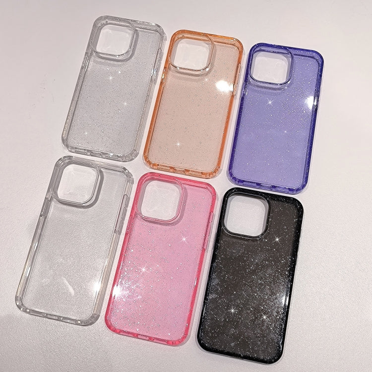 For iPhone 16 Glitter Powder TPU Hybrid PC Phone Case(Transparent) - iPhone 16 Cases by PMC Jewellery | Online Shopping South Africa | PMC Jewellery | Buy Now Pay Later Mobicred