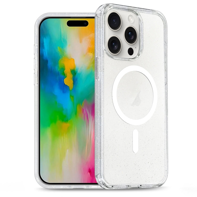 For iPhone 16 Pro Max Glitter Powder TPU Hybrid PC MagSafe Phone Case(Translucent) - iPhone 16 Pro Max Cases by PMC TechLife | Online Shopping South Africa | PMC TechLife | Buy Now Pay Later Mobicred