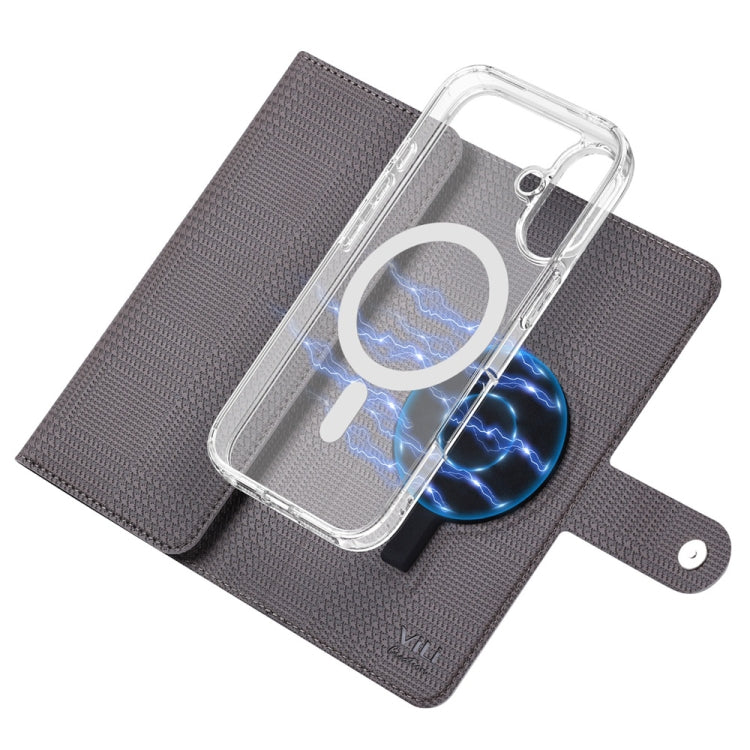 For iPhone 16 Pro ViLi GHA-C Series RFID MagSafe Magnetic Flip Leather Phone Case(Grey) - free shipping - PMC TechLife - Order now!