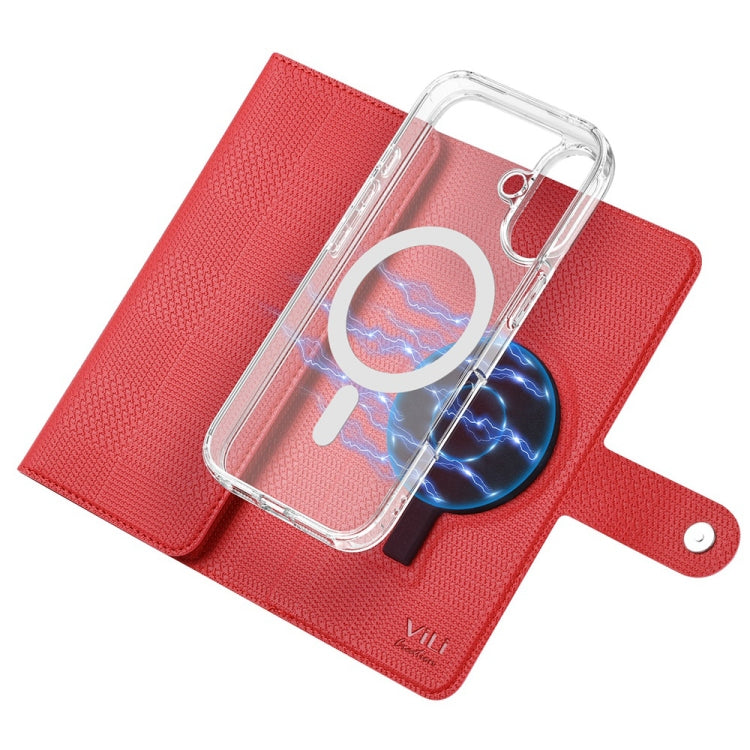 For iPhone 14 ViLi GHA-C Series RFID MagSafe Magnetic Flip Leather Phone Case(Red) - iPhone 14 Cases by ViLi | Online Shopping South Africa | PMC Jewellery | Buy Now Pay Later Mobicred