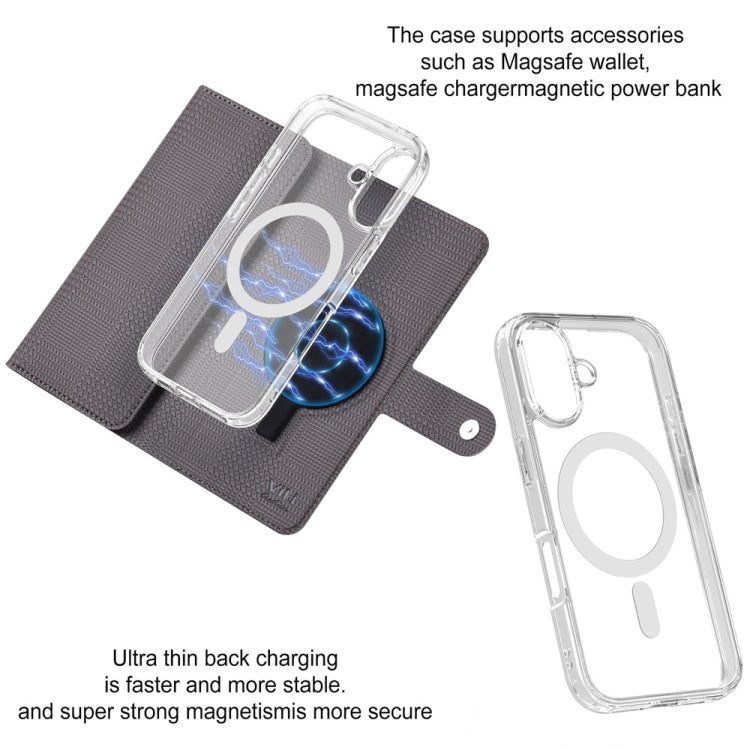 For iPhone 14 Pro Max ViLi GHA-C Series RFID MagSafe Magnetic Flip Leather Phone Case(Grey) - free shipping - PMC Jewellery - Order now!