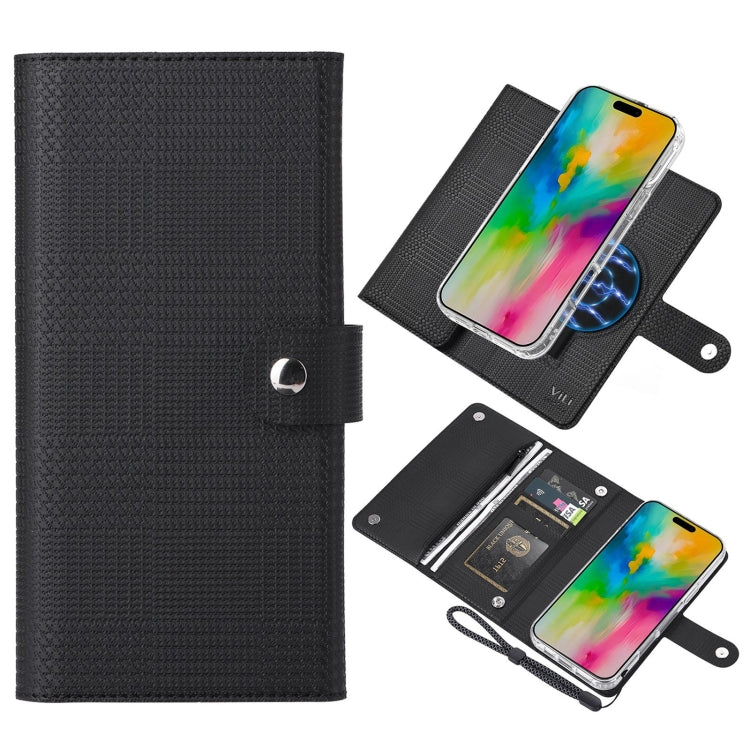 For iPhone 16 Pro ViLi GHB-C Series RFID MagSafe Magnetic Flip Leather Phone Case(Black) - iPhone 16 Pro Cases by ViLi | Online Shopping South Africa | PMC TechLife | Buy Now Pay Later Mobicred