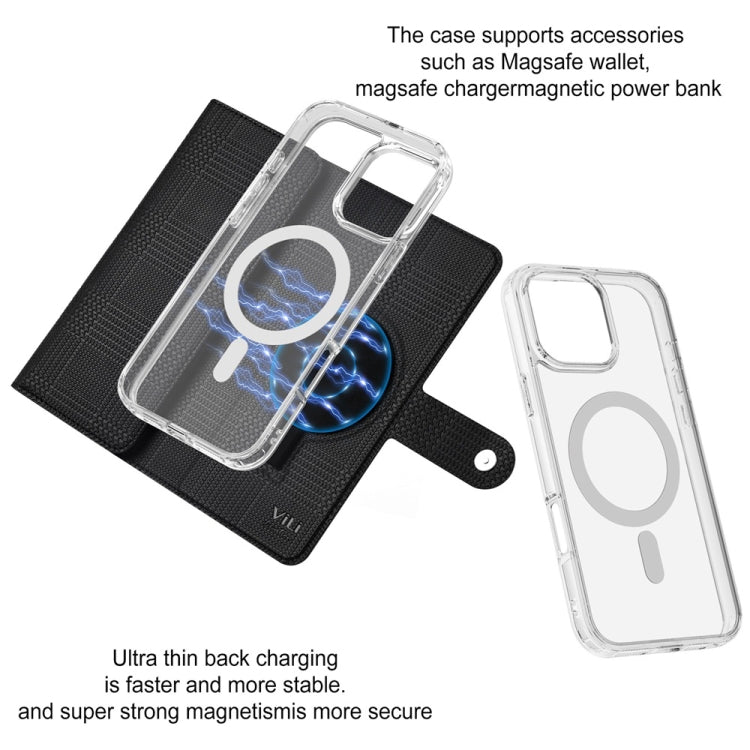 For iPhone 16 Pro Max ViLi GHB-C Series RFID MagSafe Magnetic Flip Leather Phone Case(Black) - iPhone 16 Pro Max Cases by ViLi | Online Shopping South Africa | PMC TechLife | Buy Now Pay Later Mobicred