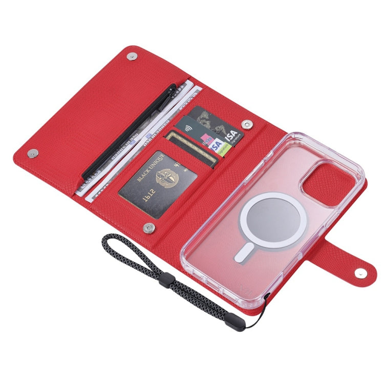 For iPhone 15 ViLi GHB-C Series RFID MagSafe Magnetic Flip Leather Phone Case(Red) - free shipping - PMC Jewellery - Order now!