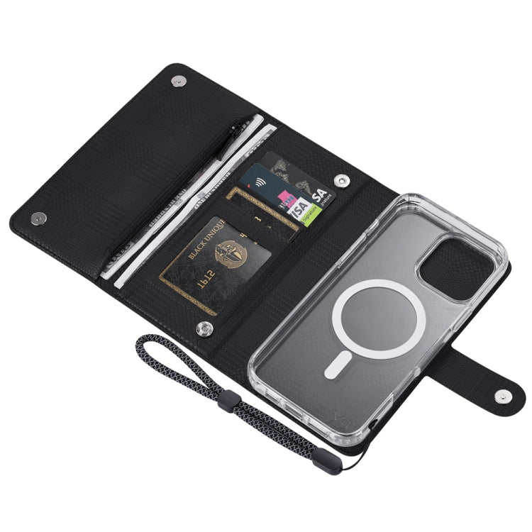 For iPhone 15 Pro Max ViLi GHB-C Series RFID MagSafe Magnetic Flip Leather Phone Case(Black) - iPhone 15 Pro Max Cases by ViLi | Online Shopping South Africa | PMC Jewellery | Buy Now Pay Later Mobicred