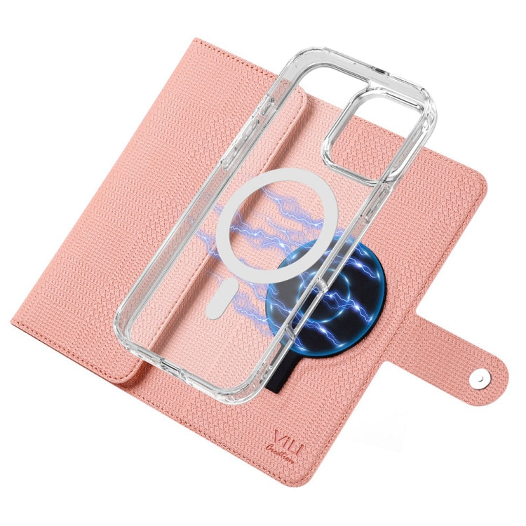 For iPhone 14 Pro ViLi GHB-C Series RFID MagSafe Magnetic Flip Leather Phone Case(Pink) - iPhone 14 Pro Cases by ViLi | Online Shopping South Africa | PMC Jewellery | Buy Now Pay Later Mobicred