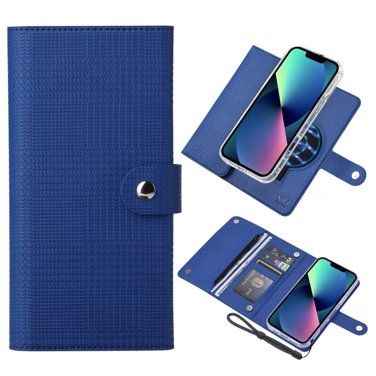 For iPhone 13 ViLi GHB-C Series RFID MagSafe Magnetic Flip Leather Phone Case(Blue) - iPhone 13 Cases by ViLi | Online Shopping South Africa | PMC Jewellery | Buy Now Pay Later Mobicred