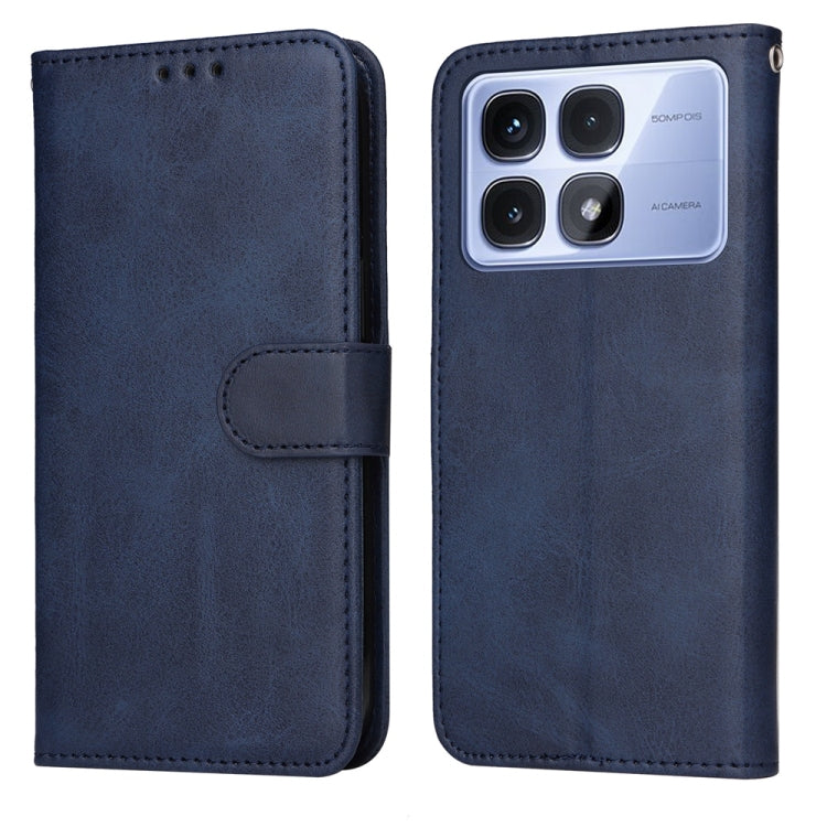 For Redmi K70 Ultra Classic Calf Texture Flip Leather Phone Case(Blue) - Xiaomi Cases by PMC Jewellery | Online Shopping South Africa | PMC Jewellery | Buy Now Pay Later Mobicred