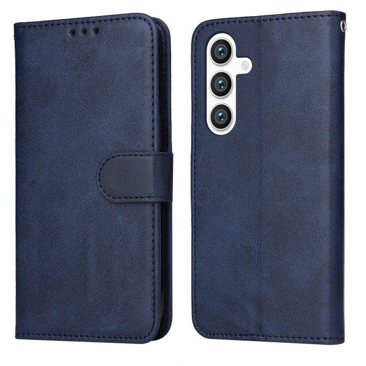 For Samsung Galaxy S25+ 5G Classic Calf Texture Flip Leather Phone Case(Blue) - Galaxy S25+ 5G Cases by PMC Jewellery | Online Shopping South Africa | PMC Jewellery | Buy Now Pay Later Mobicred