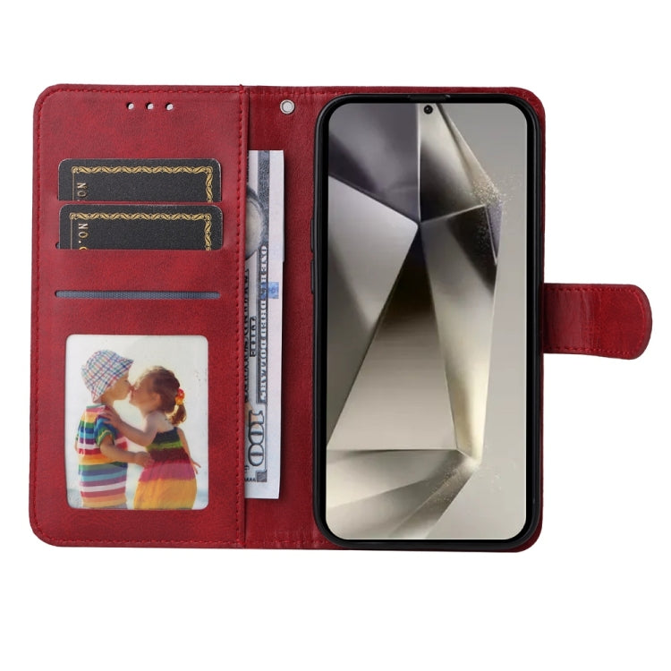 For Samsung Galaxy S25 Ultra 5G Classic Calf Texture Flip Leather Phone Case(Red) - Galaxy S25 Ultra 5G Cases by PMC Jewellery | Online Shopping South Africa | PMC Jewellery | Buy Now Pay Later Mobicred