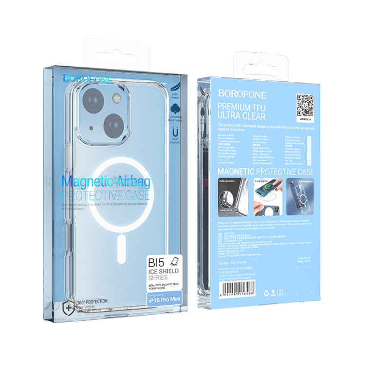 For iPhone 16 Pro Max BOROFONE BI5 Ice Shield Series MagSafe Magnetic Phone Case(Transparent) - iPhone 16 Pro Max Cases by Borofone | Online Shopping South Africa | PMC Jewellery | Buy Now Pay Later Mobicred