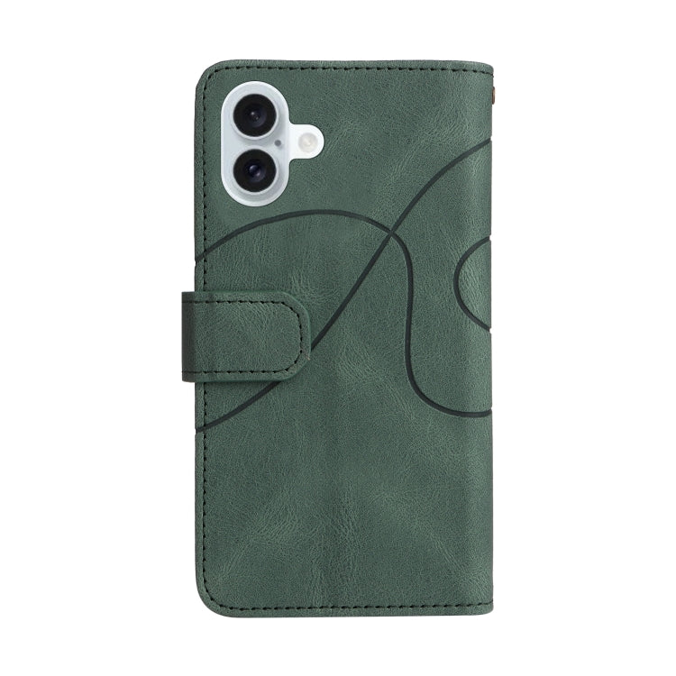 For iPhone 16 Plus Dual-color 9 Card Slots Zipper Wallet Leather Phone Case(Green) - free shipping - PMC TechLife - Order now!