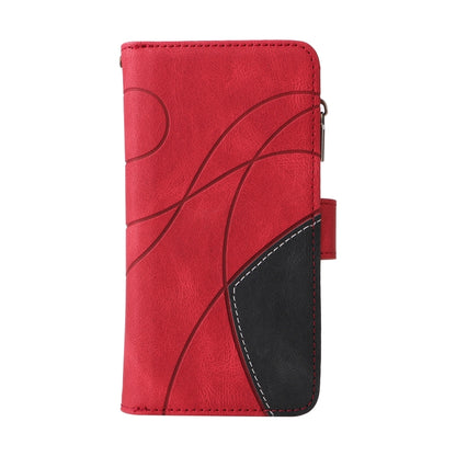 For iPhone 16 Pro Dual-color 9 Card Slots Zipper Wallet Leather Phone Case(Red) - iPhone 16 Pro Cases by PMC Jewellery | Online Shopping South Africa | PMC Jewellery | Buy Now Pay Later Mobicred