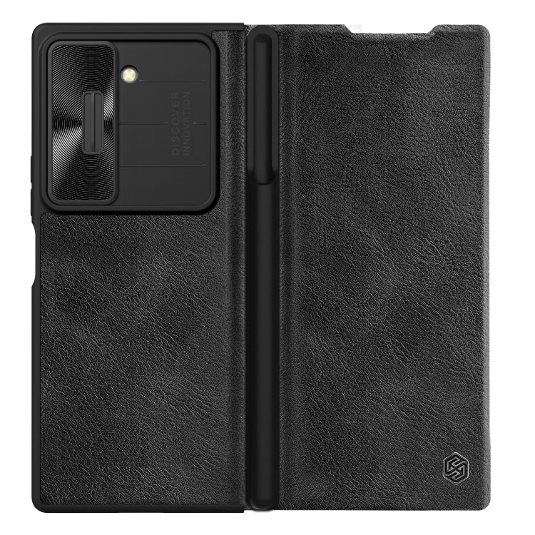 For Samsung Galaxy Z Fold6 5G NILLKIN QIN Series Pro Sliding Camera Cover Design Leather Phone Case(Black) - Galaxy Z Fold6 5G Cases by NILLKIN | Online Shopping South Africa | PMC Jewellery | Buy Now Pay Later Mobicred