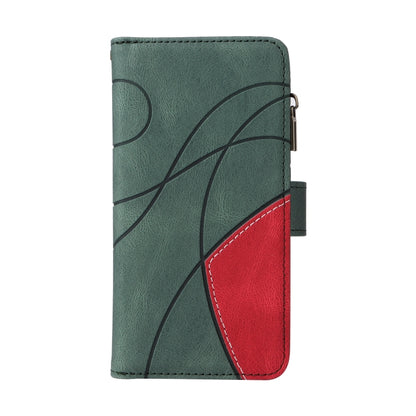 For Samsung Galaxy S25 Ultra 5G Dual-color 9 Card Slots Zipper Wallet Leather Phone Case(Green) - Galaxy S25 Ultra 5G Cases by PMC Jewellery | Online Shopping South Africa | PMC Jewellery | Buy Now Pay Later Mobicred