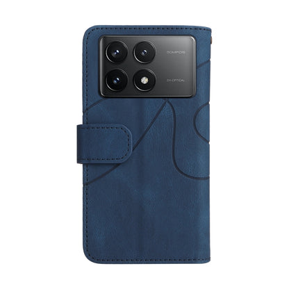 For Redmi K70 Dual-color 9 Card Slots Zipper Wallet Leather Phone Case(Blue) - K70 Cases by PMC Jewellery | Online Shopping South Africa | PMC Jewellery | Buy Now Pay Later Mobicred