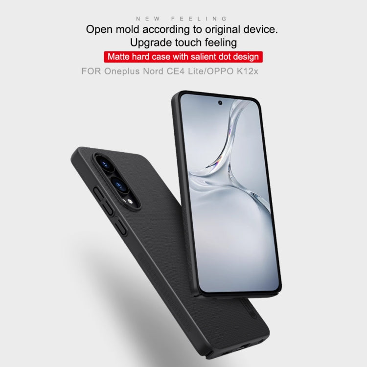 For OnePlus Nord CE4 Lite / OPPO K12x NILLKIN Frosted PC Phone Case(Black) - OnePlus Cases by NILLKIN | Online Shopping South Africa | PMC Jewellery | Buy Now Pay Later Mobicred