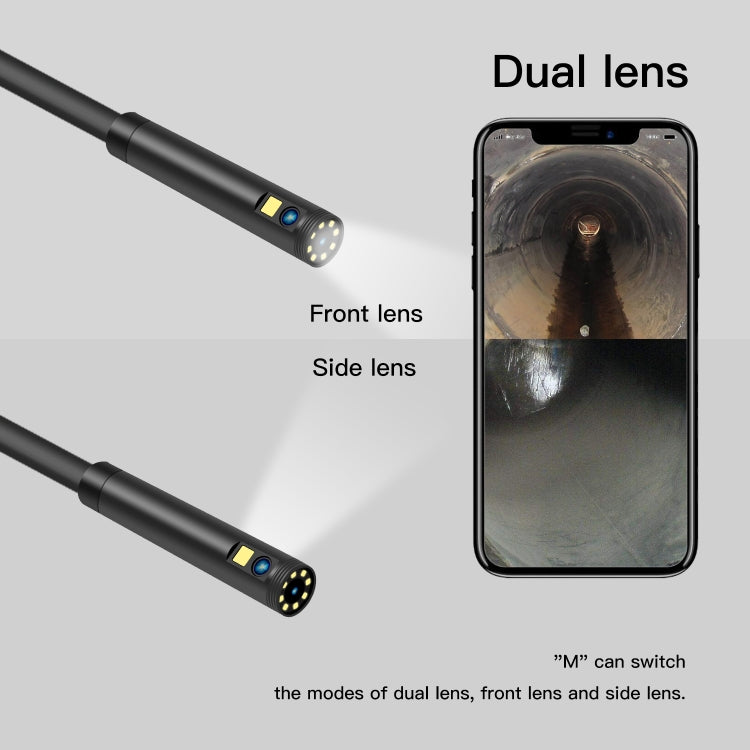 F280 8mm 1080P IP68 Waterproof Dual Camera WiFi Digital Endoscope, Length:2m Hard Cable(Black) -  by PMC Jewellery | Online Shopping South Africa | PMC Jewellery | Buy Now Pay Later Mobicred