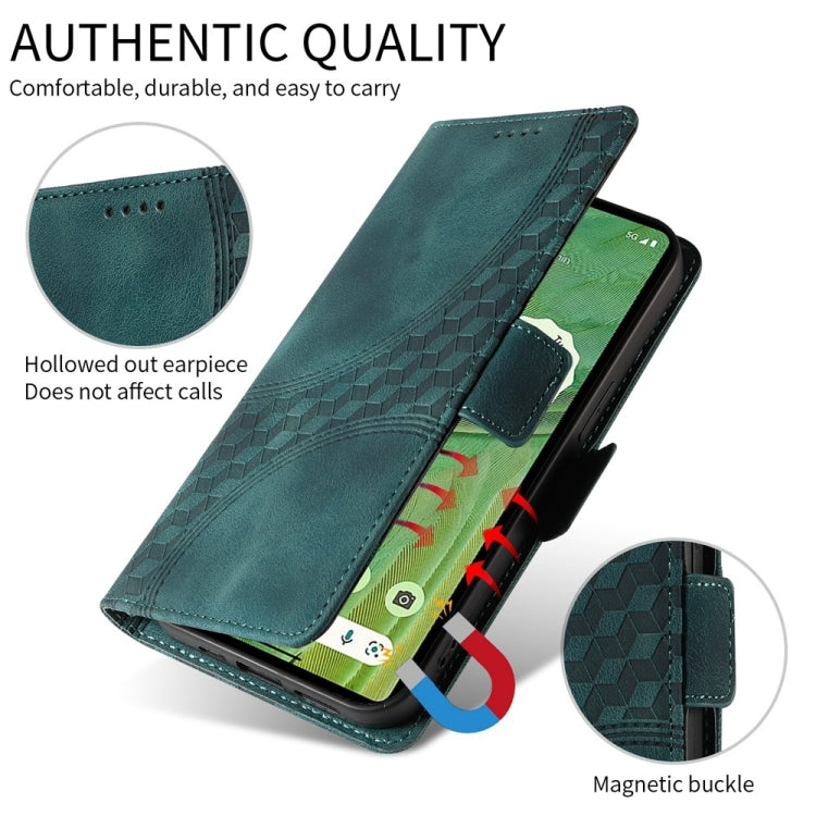 For Samsung Galaxy S25+ 5G Embossed Rhombus Starry Leather Phone Case(Green) - free shipping - PMC Jewellery - Order now!
