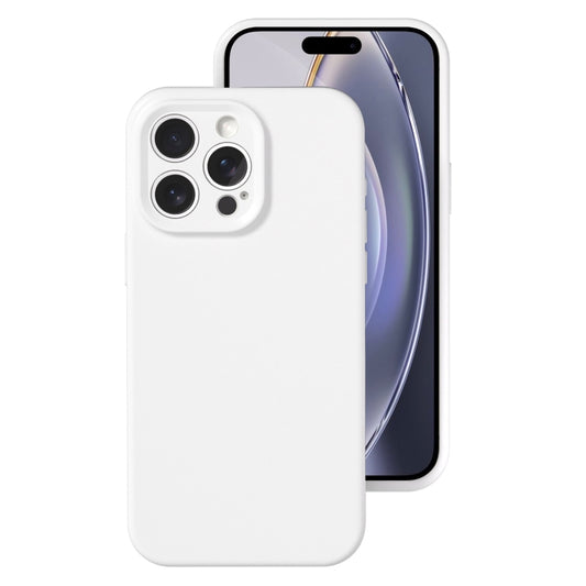 For iPhone 16 Pro Precise Hole Liquid Silicone Jelly Color Full Coverage Phone Case(White) - iPhone 16 Pro Cases by PMC Jewellery | Online Shopping South Africa | PMC Jewellery | Buy Now Pay Later Mobicred