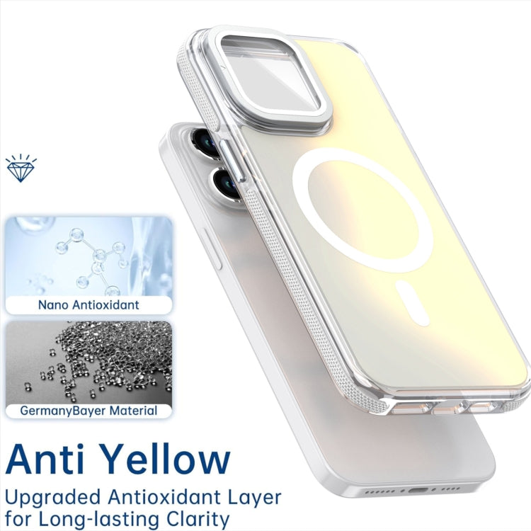 For iPhone 16 Plus MagSafe Gradient Color Lens Film Phone Case with Lens Fold Holder(Purple) - free shipping - PMC TechLife - Order now!