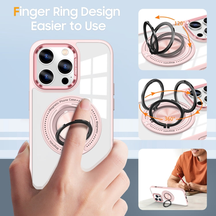 For iPhone 16 Pro Max Magnetic Rotating Ring Holder Phone Case(Pink) - iPhone 16 Pro Max Cases by PMC Jewellery | Online Shopping South Africa | PMC Jewellery | Buy Now Pay Later Mobicred