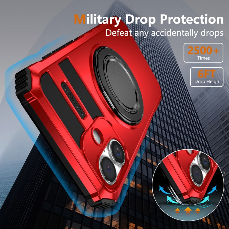 For iPhone 16 Rotating Magnetic Holder Phone Case(Red) - iPhone 16 Cases by PMC TechLife | Online Shopping South Africa | PMC TechLife | Buy Now Pay Later Mobicred