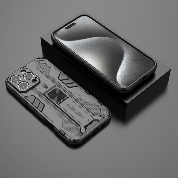 For iPhone 16 Pro Max Supersonic PC + TPU Holder Phone Case(Black) - iPhone 16 Pro Max Cases by PMC TechLife | Online Shopping South Africa | PMC TechLife | Buy Now Pay Later Mobicred
