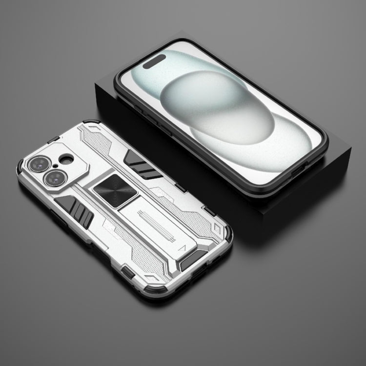 For iPhone 16 Supersonic PC + TPU Holder Phone Case(White) - iPhone 16 Cases by PMC TechLife | Online Shopping South Africa | PMC TechLife | Buy Now Pay Later Mobicred