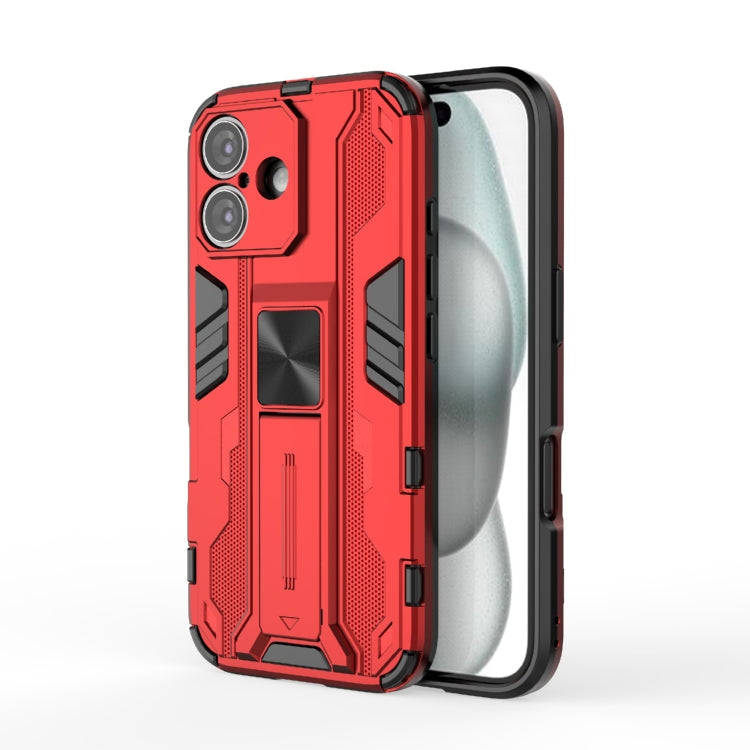 For iPhone 16 Supersonic PC + TPU Holder Phone Case(Red) - iPhone 16 Cases by PMC Jewellery | Online Shopping South Africa | PMC Jewellery | Buy Now Pay Later Mobicred