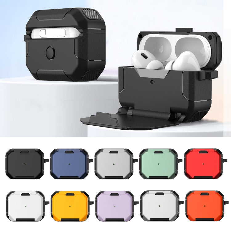 For AirPods 2 / 1 Phone Holder Design Earbuds Box Protective Case(Orange) - For AirPods 1/2 by PMC Jewellery | Online Shopping South Africa | PMC Jewellery | Buy Now Pay Later Mobicred
