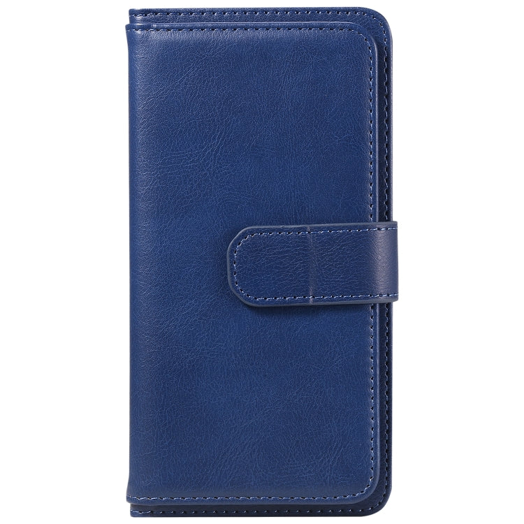 For iPhone 16e Multi-Function Wallet 10 Card Slots Leather Phone Case(Dark Blue) - iPhone 16e Cases by PMC TechLife | Online Shopping South Africa | PMC TechLife | Buy Now Pay Later Mobicred