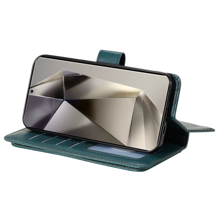 For Samsung Galaxy S25 Ultra 5G Multi-Function Wallet 10 Card Slots Leather Phone Case(Dark Green) - Galaxy S25 Ultra 5G Cases by PMC Jewellery | Online Shopping South Africa | PMC Jewellery | Buy Now Pay Later Mobicred