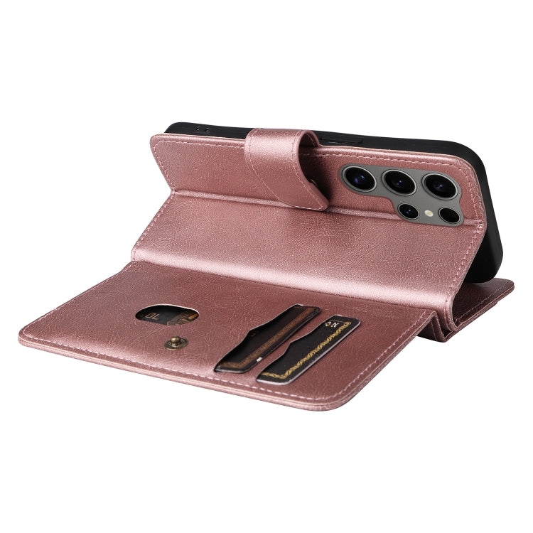 For Samsung Galaxy S25 Ultra 5G Multi-Function Wallet 10 Card Slots Leather Phone Case(Rose Gold) - Galaxy S25 Ultra 5G Cases by PMC Jewellery | Online Shopping South Africa | PMC Jewellery | Buy Now Pay Later Mobicred