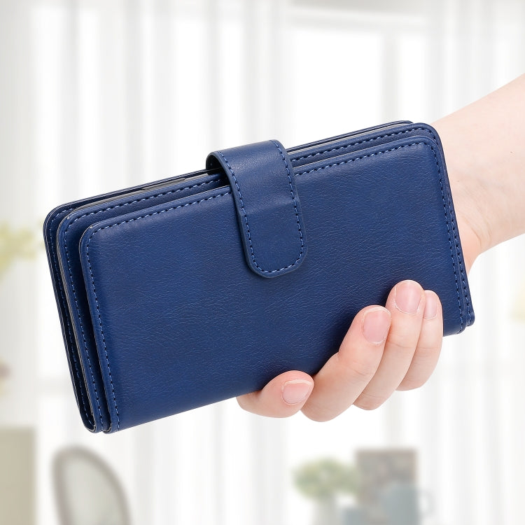 For Samsung Galaxy S25+ / S24+ 5G Multi-Function Wallet 10 Card Slots Leather Phone Case(Dark Blue) - free shipping - PMC Jewellery - Order now!