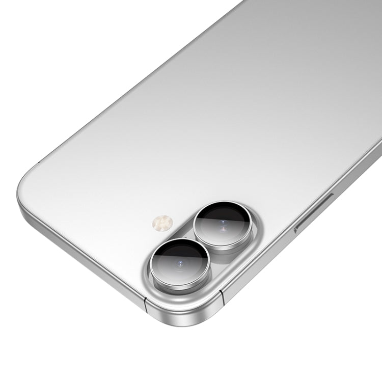 For iPhone 16 / 16 Plus hoco V13 3D Metal Lens Protective Film(Silver) - iPhone 16 Tempered Glass by hoco | Online Shopping South Africa | PMC Jewellery | Buy Now Pay Later Mobicred